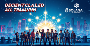去中心化AI初创公司Nous Research在由Paradigm领投的A轮融资中筹集5000万美元，背景是区块链与AI融合的未来城市景观