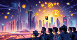 迪拜天际线转变为数字代币，象征房地产代币化的革命性应用