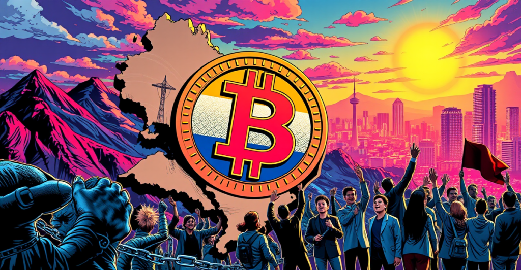 萨尔瓦多拥抱巨大的比特币符号，象征其作为首个法定货币国家的承诺