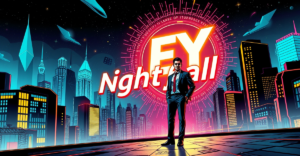 EY Nightfall零知识rollup技术展示，背景为未来城市和以太坊区块链元素