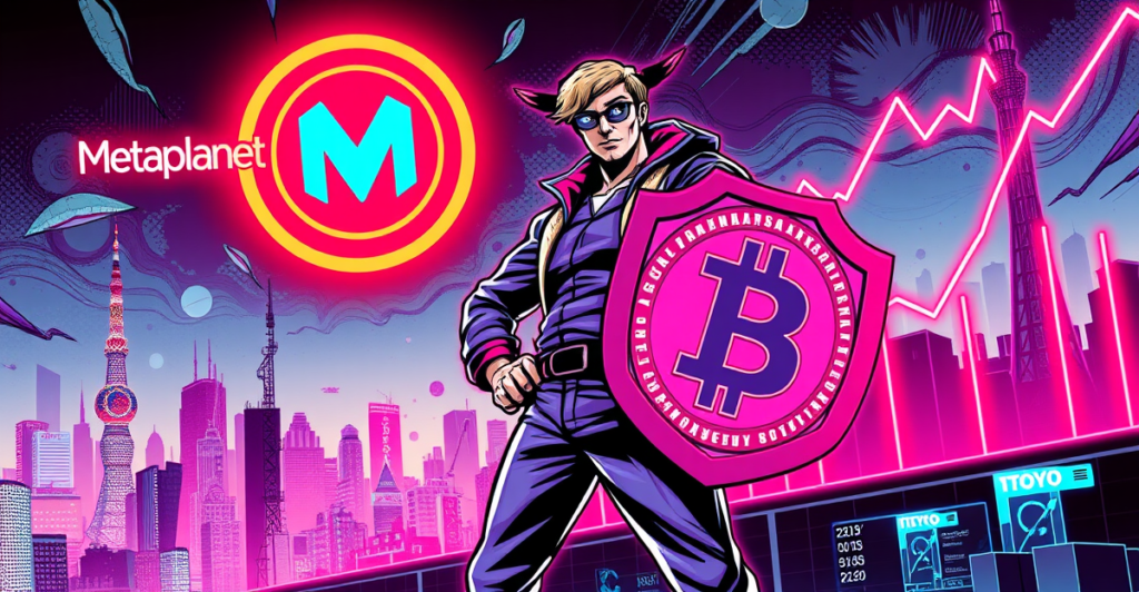 Metaplanet的比特币战略：公司标志转变为比特币符号，背景是东京天际线和上升趋势图