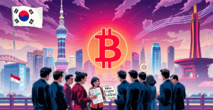 韩国加密货币新规：机构投资者与非营利组织在首尔霓虹天空下讨论新政策