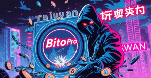 台湾加密货币交易所BitoPro遭遇安全漏洞，黑客入侵数字金库的复古漫画风格插图